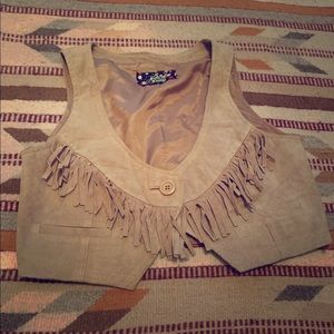 Crop suede vest